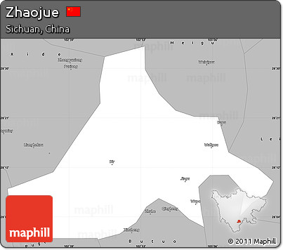 Gray Simple Map of Zhaojue