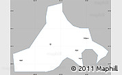 Gray Simple Map of Zhaojue, single color outside