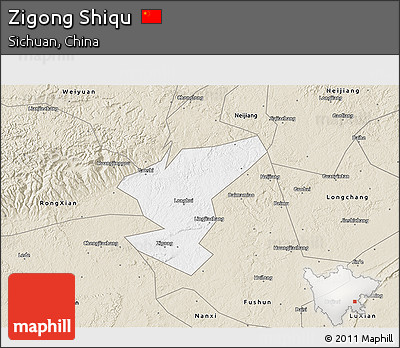 Classic Style 3D Map of Zigong Shiqu