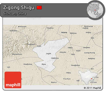Classic Style 3D Map of Zigong Shiqu