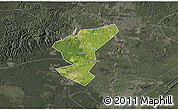Satellite 3D Map of Zigong Shiqu, darken, semi-desaturated