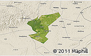 Satellite 3D Map of Zigong Shiqu, shaded relief outside