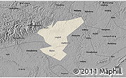 Shaded Relief 3D Map of Zigong Shiqu, darken, desaturated