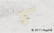 Shaded Relief 3D Map of Zigong Shiqu, lighten, semi-desaturated