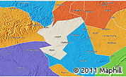 Shaded Relief 3D Map of Zigong Shiqu, political outside