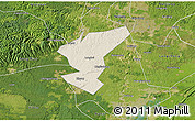 Shaded Relief 3D Map of Zigong Shiqu, satellite outside