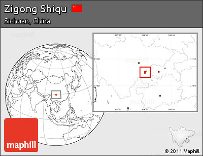 Blank Location Map of Zigong Shiqu