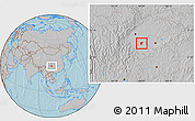 Gray Location Map of Zigong Shiqu, hill shading