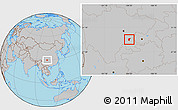 Gray Location Map of Zigong Shiqu