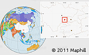 Political Location Map of Zigong Shiqu, highlighted country