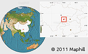Satellite Location Map of Zigong Shiqu, highlighted country