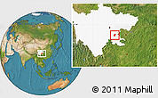 Satellite Location Map of Zigong Shiqu, highlighted parent region