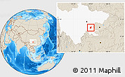 Shaded Relief Location Map of Zigong Shiqu, highlighted parent region