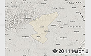 Shaded Relief Map of Zigong Shiqu, semi-desaturated