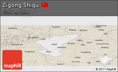 Classic Style Panoramic Map of Zigong Shiqu