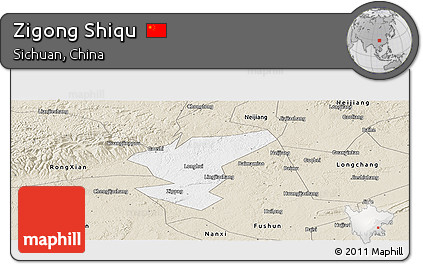 Classic Style Panoramic Map of Zigong Shiqu