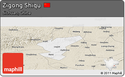 Classic Style Panoramic Map of Zigong Shiqu