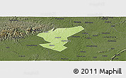 Physical Panoramic Map of Zigong Shiqu, darken
