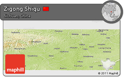 Physical Panoramic Map of Zigong Shiqu