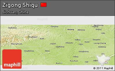 Physical Panoramic Map of Zigong Shiqu