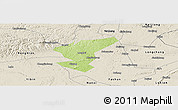 Physical Panoramic Map of Zigong Shiqu, shaded relief outside