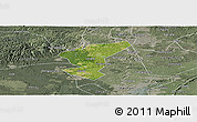 Satellite Panoramic Map of Zigong Shiqu, semi-desaturated