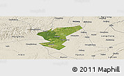 Satellite Panoramic Map of Zigong Shiqu, shaded relief outside