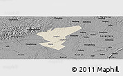 Shaded Relief Panoramic Map of Zigong Shiqu, darken, desaturated