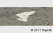 Shaded Relief Panoramic Map of Zigong Shiqu, darken