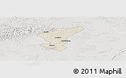Shaded Relief Panoramic Map of Zigong Shiqu, lighten, semi-desaturated