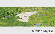 Shaded Relief Panoramic Map of Zigong Shiqu, satellite outside