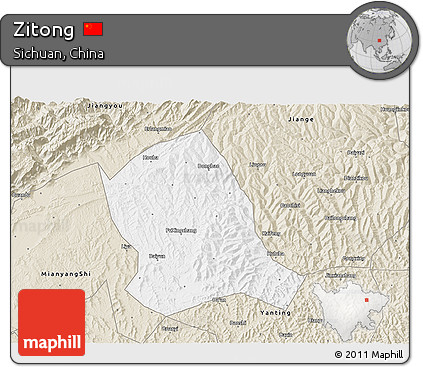 Classic Style 3D Map of Zitong