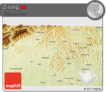 Physical 3D Map of Zitong