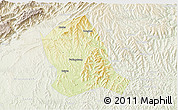 Physical 3D Map of Zitong, lighten