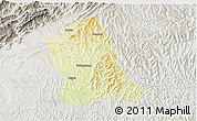 Physical 3D Map of Zitong, lighten, semi-desaturated