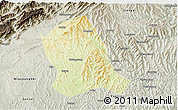 Physical 3D Map of Zitong, semi-desaturated
