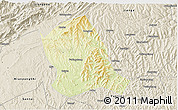 Physical 3D Map of Zitong, shaded relief outside