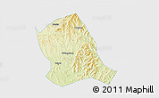 Physical 3D Map of Zitong, single color outside
