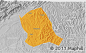 Political 3D Map of Zitong, lighten, desaturated