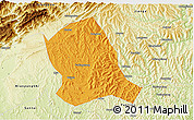 Political 3D Map of Zitong, physical outside