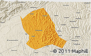 Political 3D Map of Zitong, shaded relief outside