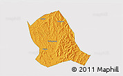 Political 3D Map of Zitong, single color outside