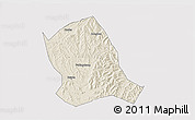 Shaded Relief 3D Map of Zitong, cropped outside