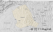Shaded Relief 3D Map of Zitong, desaturated