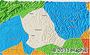 Shaded Relief 3D Map of Zitong, political outside