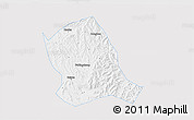 Silver Style 3D Map of Zitong, single color outside