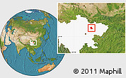 Satellite Location Map of Zitong, highlighted parent region