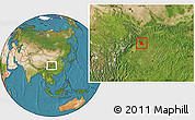 Satellite Location Map of Zitong