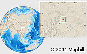 Shaded Relief Location Map of Zitong