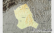 Physical Map of Zitong, darken, semi-desaturated